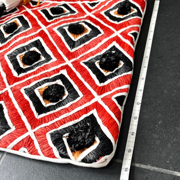 Anthropologie ibBan Tamati tote bag, straw, cotton and leather. - Picture 8 of 10